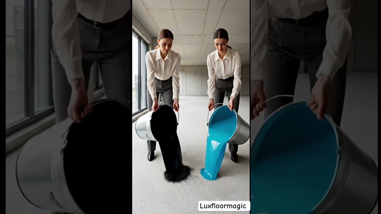 From Concrete to Mirror-Gloss: Black Onyx & Ocean Blue Epoxy Floor 😍 