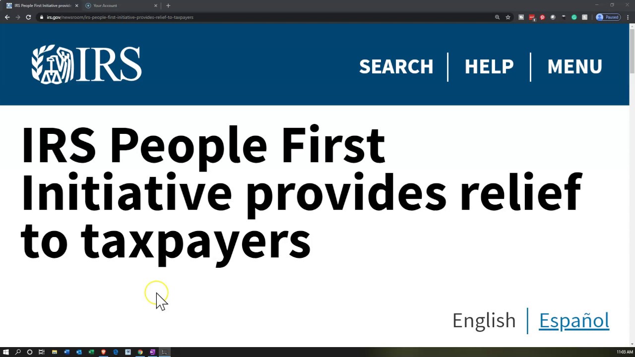 IRS News IRS People First Initiative provides relief to taxpayers