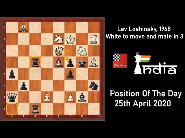 ChessBase India - WHITE TO MOVE AND MATE IN 3 This richly