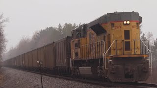 REAL!1!1 UP SD70ACe Leads a Coal Train Long Hood Forward w/ 3 DPUs