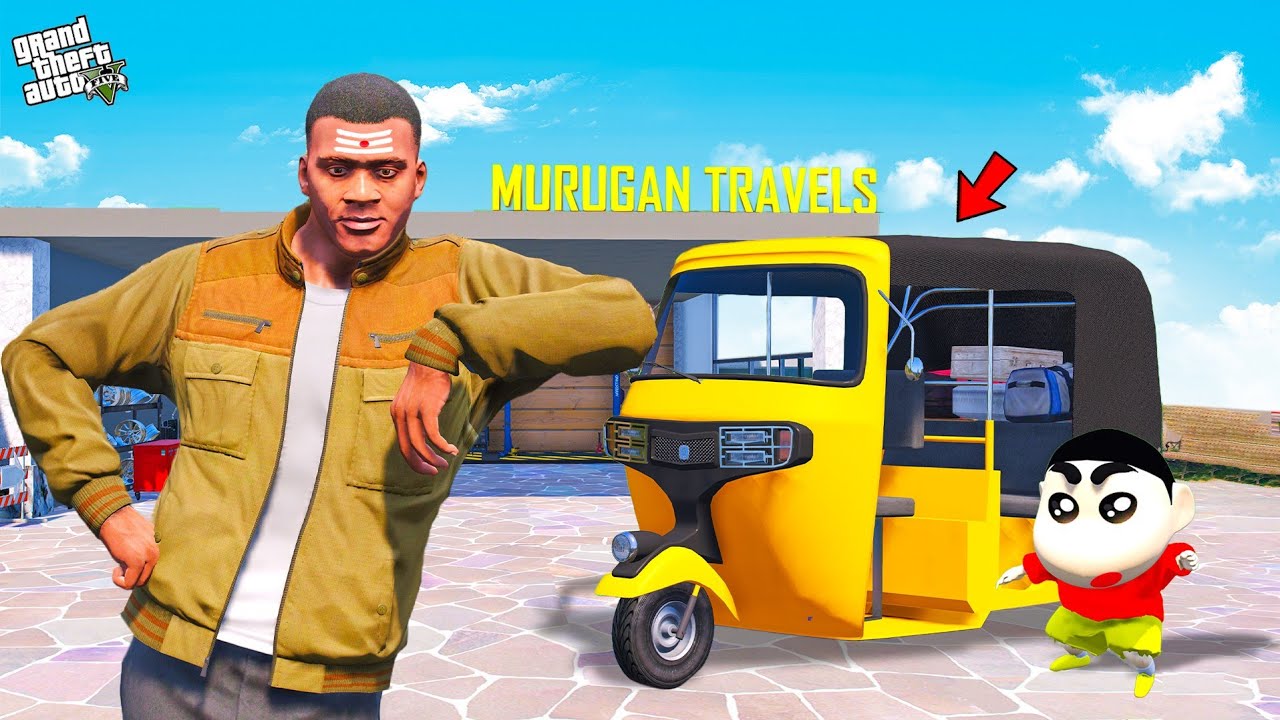 Shinchan & Franklin Become A Tamil Nadu Auto Driver in GTA 5