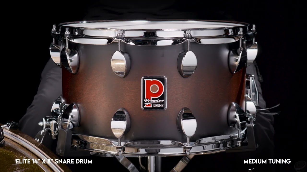 Premier Elite 14” x 8” Snare Drum, Walnut Satin Burst - YouTube