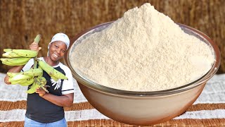 How To Make Plantain Flour At Home With Just One Ingredient !! Plantain Powder Recipe !!