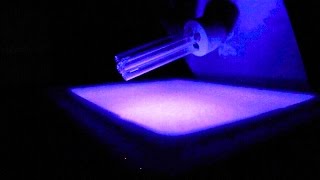 Liquid Nitrogen + Water + UV lamp = Glow-in-the-dark Ice