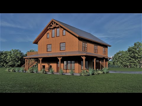 THE KNOX 3242 - Post and Beam Home Rendering