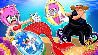 Sonic \& Amy Rose Mermaids | The Sirens Mermaid Family | New Episodes in Pregnant Mermaid Mommy