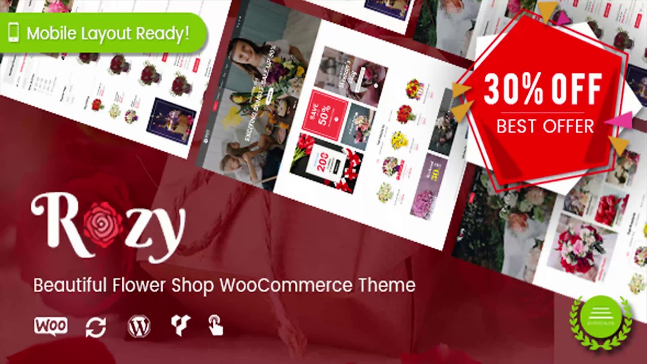 Rozy - Flower Shop WooCommerce Theme (Mobile Layout Ready) | Themeforest Website Templates and