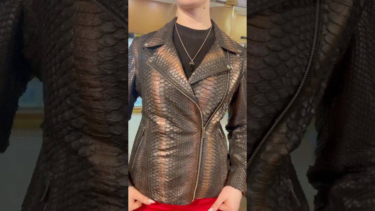 Python leather jacket