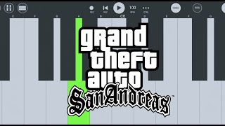 GTA San Andreas theme Music Slow and Easy Piano Tutorial