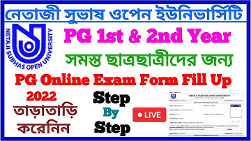 PG Online Exam Form Fill Up Full Process Live 2022 NSOU