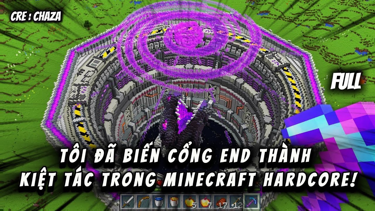 Tôi đã biến cổng End thành kiệt tác trong Minecraft Hardcore!!! - YouTube