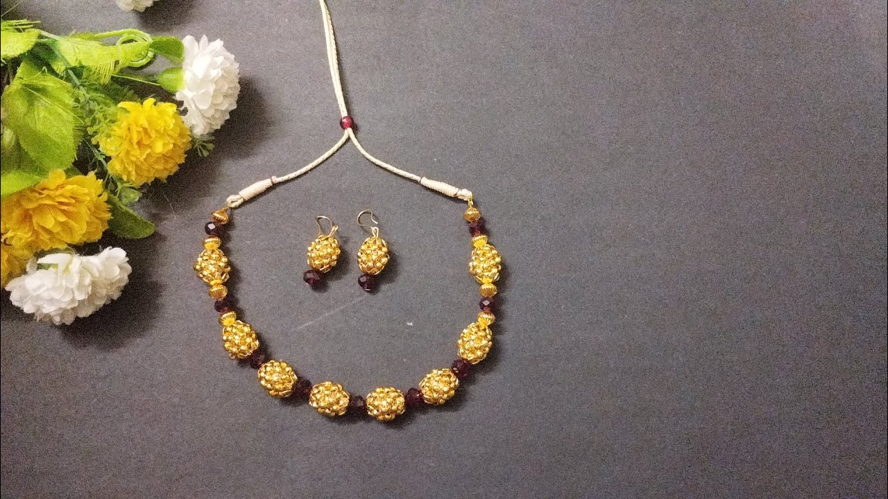 Diy necklace💫beaded bead necklace making✨ how to make necklace@RadhikasArt-k7t