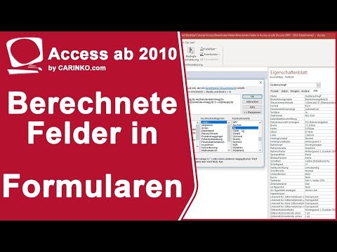 5-teilige Kursreihe: Teil 2 Berechnete Felder in Formularen - Microsoft Access - carinko.com