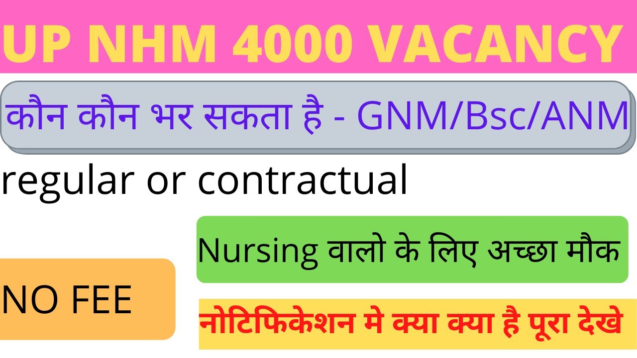 NHM ,UP Community Health Officers Online Form 2022 UP CHO 4000 POST, CHO 4000 VACANCY,