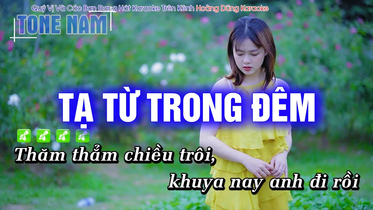 [ KARAOKE ] Tạ Từ Trong Đêm Tone Nam ( HAY NHẤT ) Hoàng Dũng Karaoke
