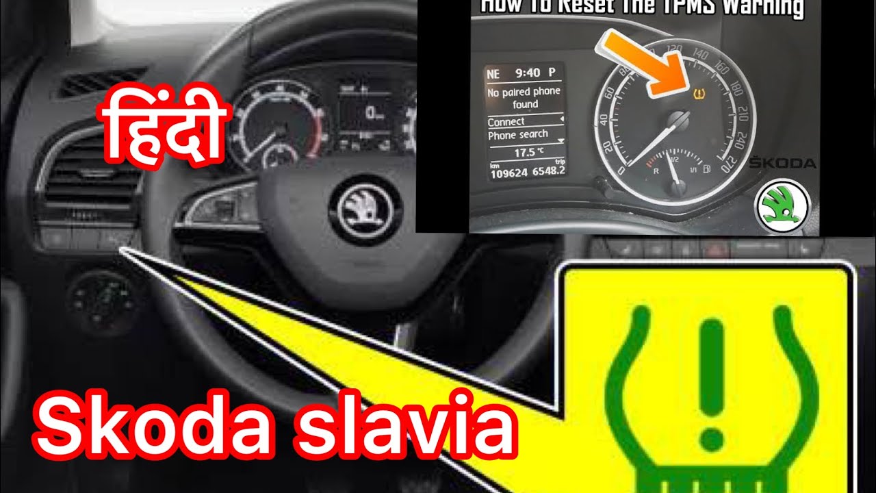 How to solve tyres pressure warning ️ light . Skoda salvia tyre quality