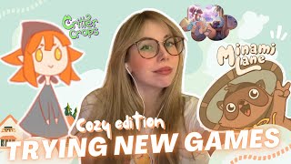 trying NEW upcoming cozy games ✨