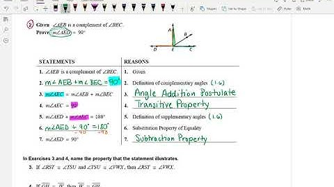 2.5 Segment and Angle Proofs More Examples