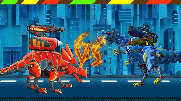Dinosaur Robot Wars: TRICERATOPS VS T-REX | DCTE
