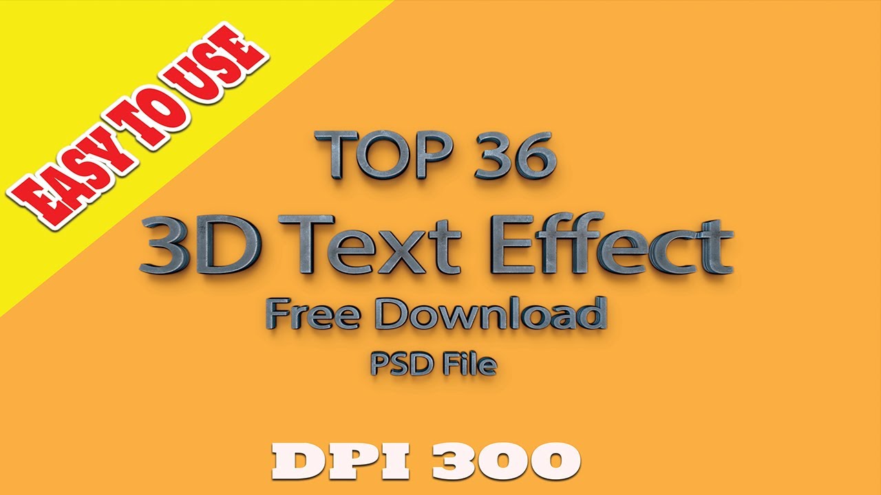 Download TOP 36 3D Text Effect 2020 Free Download (PSD FILE) - YouTube