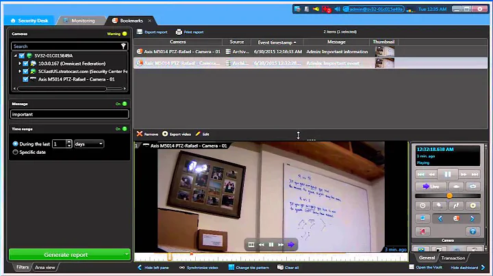 Genetec - Bookmark and Exports