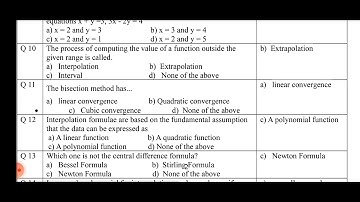 Mcqs Numerical analysis For GAT subject test of PhD or M.phil.
