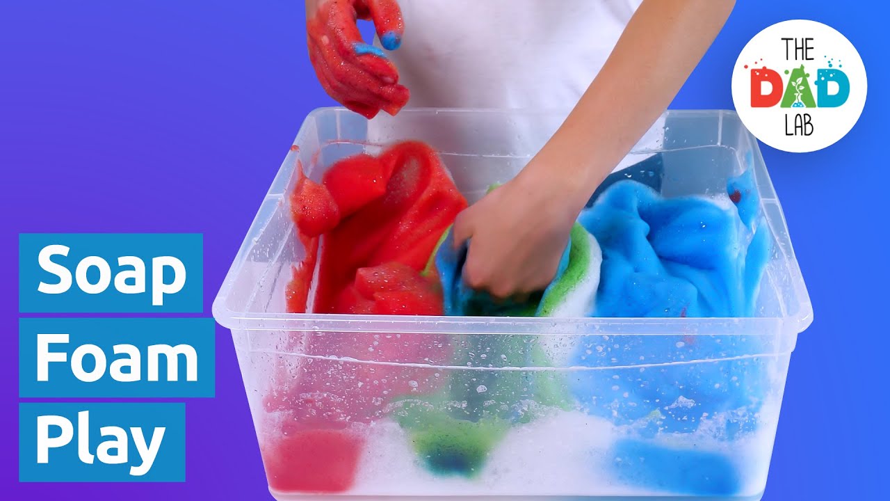 How to Make Rainbow Soap Foam For Sensory Play 