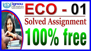 IGNOU ECO-01 FREE Solved Assignment 2019-20 By STUDY ZONE