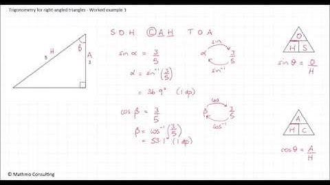 Trigonometry for right-angled triangles - worked examples