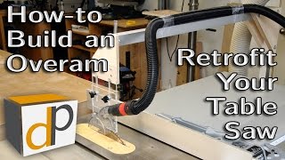 Learn how to build an overarm dust collector to retrofit your table saw for improved dust collection. A lot of the dust generated by the 