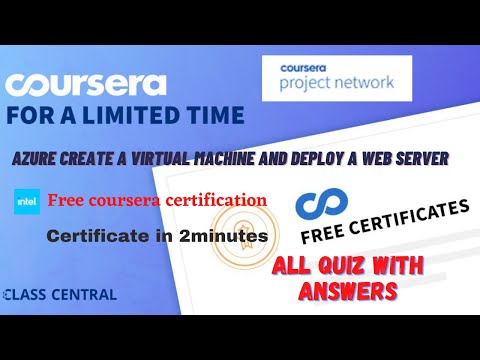 Azure Create a Virtual Machine and Deploy a Web Server, All Quiz  Answers.#coursera #excel #answers