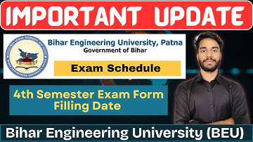4th Semester | Exam Form Filling Date | KKS Computer Science | BEU | Bihar Engineering University