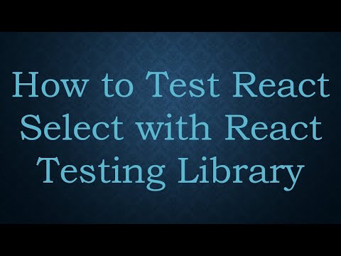 How to Test