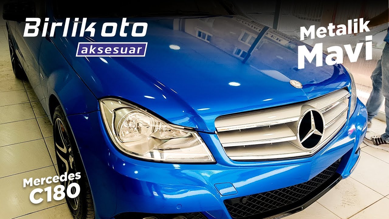 Mercedes C180 Metalik Mavi Kaplama Ve Lumar Cam Filmi Uygulamamız