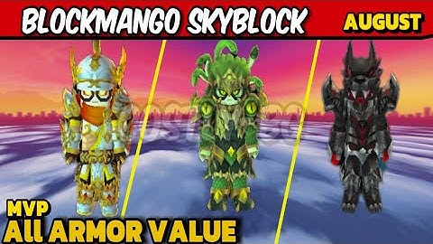 ALL MVP ARMOR VALUE in Skyblock Blockman GO 🔥 | Full 5/5 Armor Value  (August 2025)