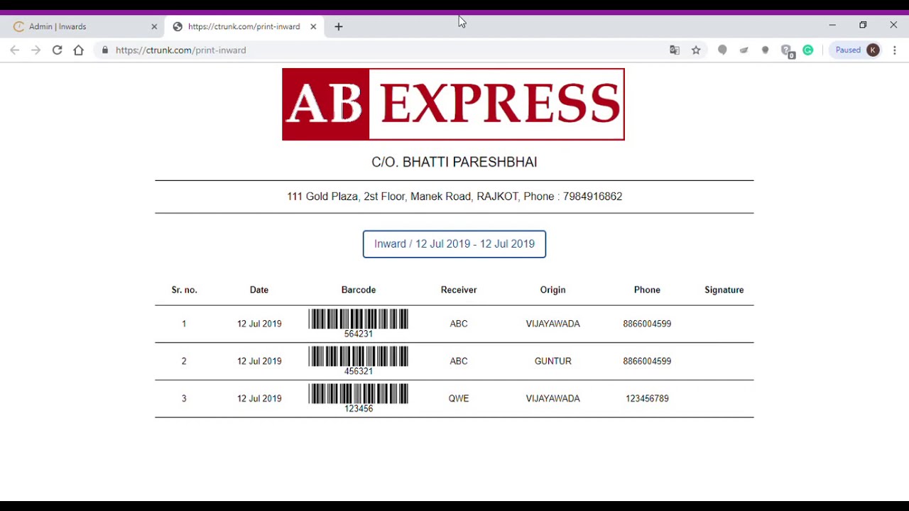 6. cTrunk Courier Software - Inward & Outward & Client Quotation - YouTube