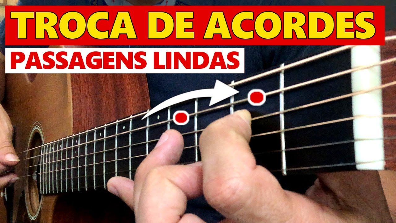 Aula de Violão - 2 PASSAGENS LINDAS na Troca de Acordes - (INICIANTES e intermediários)
