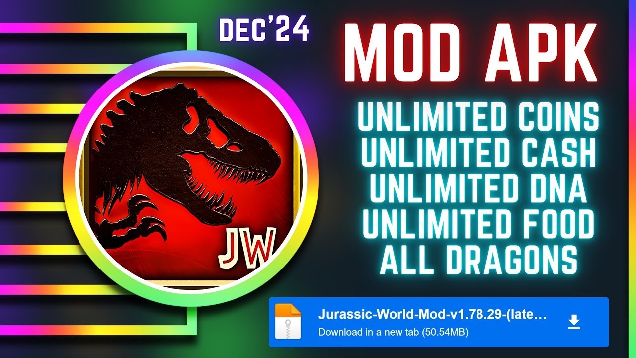 Jurassic World The Game Mod Apk Terbaru 2024 Unlimited Everything