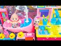 9 Minutes Satisfying with Unboxing Cute Doll Bathtub Playset, Real Working Sink Toys | ASMR