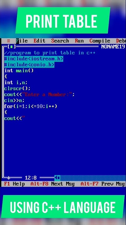 Print Table in c++ | #shorts | #programming | #coding - YouTube