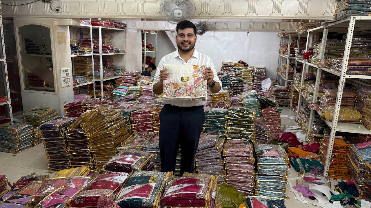 🔥 Surat’s No.1 Saree Manufacturer | Full Shop Visit | Designer Saree Collection