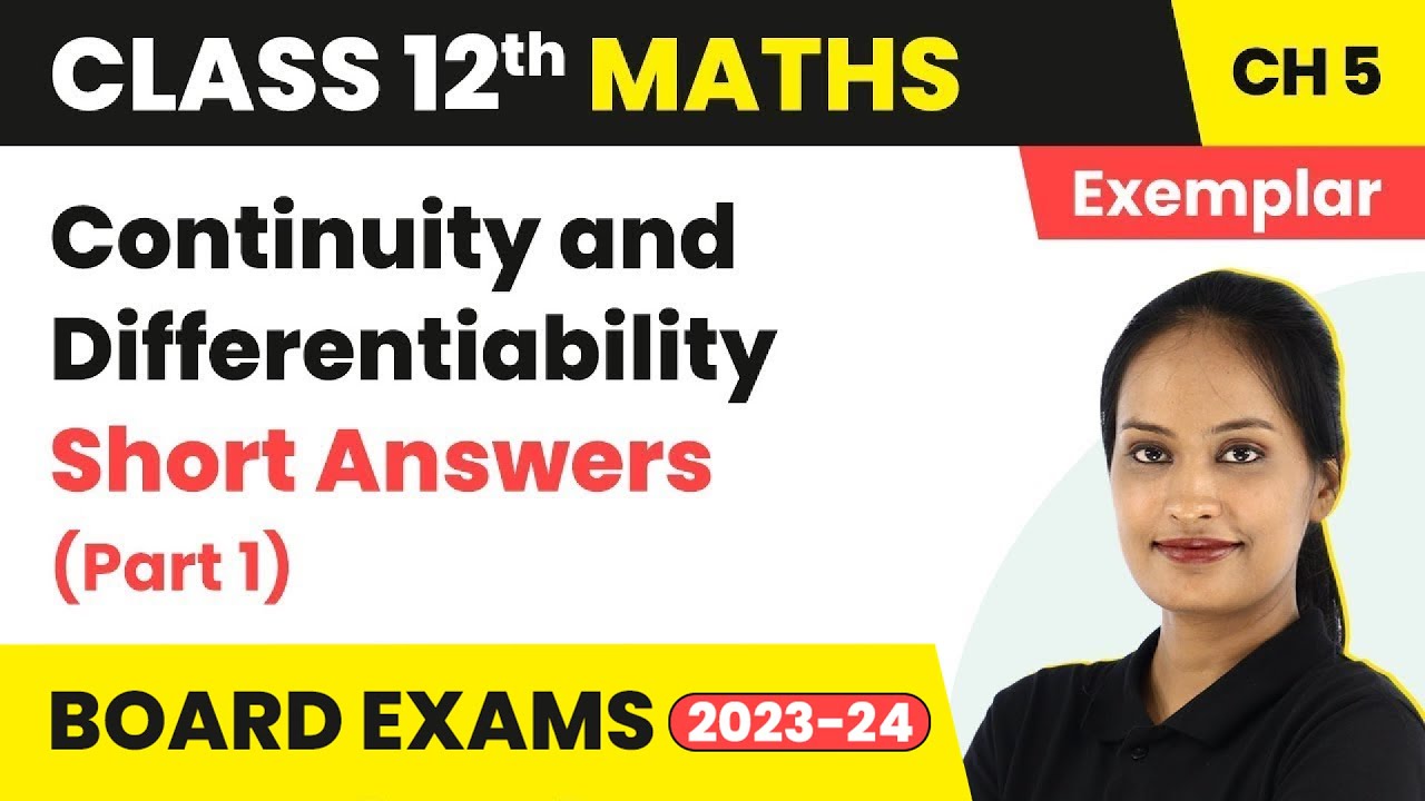 Class 12 Maths Chapter 5 NCERT Exemplar - Quick Revision/All Concepts ...
