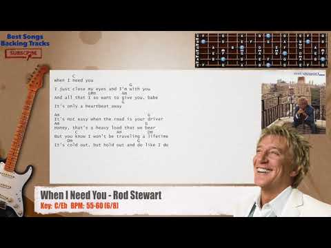 🎸 When I Need You - Rod Stewart Guitar Backing Track with chords and lyrics