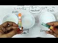 ph test on acids and bases , how Electrolytes work, Ph test on vinegar, water, salt water