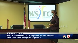 WSFCS superintendent speaks after submitting resignation