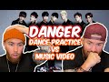 IDENTICAL TWINS REACT TO BTS DANGER DANCE PRACTICE AND MUSIC VIDEO
