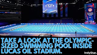 Take a look at the Olympic-sized swimming pool inside Lucas Oil Stadium.