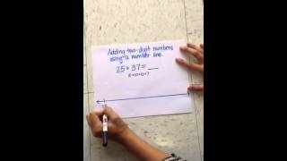 Adding 2 digit numbers using a number line