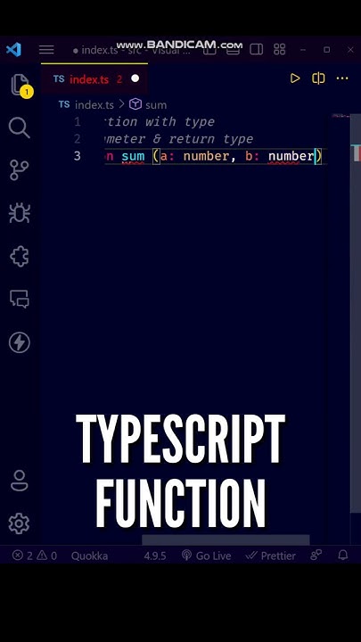 😋😋 TypeScript Function with Typed Parameters & Return Type #shorts # ... image.