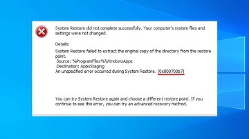 How to fix system restore error 0x800700b7 in Windows 10